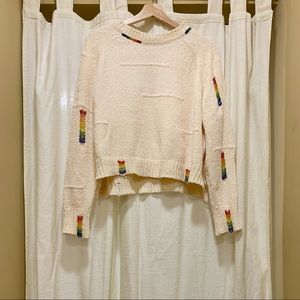 Honey Punch rainbow pullover